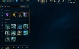 Mestre com 27 Champs e 2 Skins + 10 Fragmentos