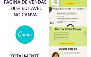 Template Página De Vendas 100% Editável Canva Dieta Paleo