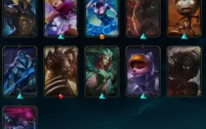 Conta 148 skins, Ouro 1! todos campeões e eternos iniciais