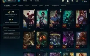 Conta prata 4 com 75 skins e 136 champs