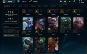 Conta bronze 4 com 47 Champs e 32 Skins + 18 Cromas
