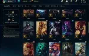 Conta bronze 4 com 47 Champs e 32 Skins + 18 Cromas