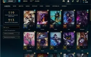 Conta bronze 4 com 47 Champs e 32 Skins + 18 Cromas