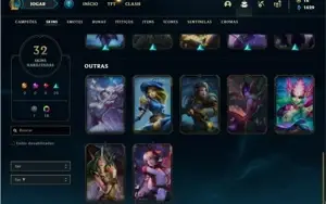 Conta bronze 4 com 47 Champs e 32 Skins + 18 Cromas