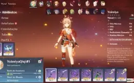 Conta Genshin Impact AR 7 com Yoimiya e Qiqi ⭐