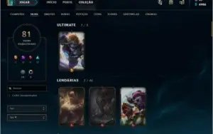 Conta League of Legends - 2012 - 81 skins - All Champions