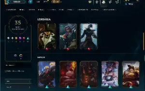 Mestre com 85 Champs e 35 Skins ( 36 PDL )