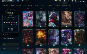 Conta League Of Legends - 204 Skins - 5 Skins Prestígio