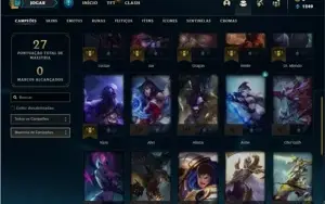 Conta ouro 4 com 32 Champs e 7 Skins + 1 Fragmento