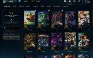 Conta ouro 4 com 32 Champs e 7 Skins + 1 Fragmento