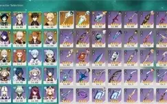 Zhongli C1, Baal, Venti, Xiao, Kazuha, Klee, Childe, Harpa..