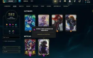 Esmeralda 4 com TODOS os champs e 282 Skins + 4 Ultimates