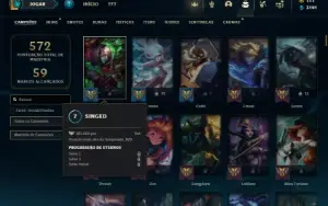 Esmeralda 4 com TODOS os champs e 282 Skins + 4 Ultimates