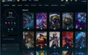 Conta LOL Lv. 168 Unranked 70 Skins