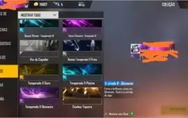 Conta Free Fire/ 3 passes comprados,muitas skins.