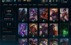 Unranked com 150 Champs e 109 Skins ( ADC / JG / TOP )
