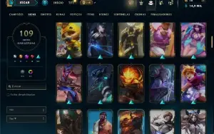 Unranked com 150 Champs e 109 Skins ( ADC / JG / TOP )
