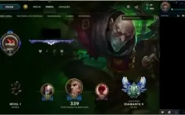 Conta diamate5, com borda S8, 100 campeões, 72 skins.