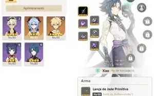 CONTA GENSHIN AR56 Shogun c/luz e 9 lendarios ⭐ e 3 armas 5⭐