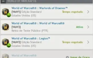 Conta WOW com varios personagens