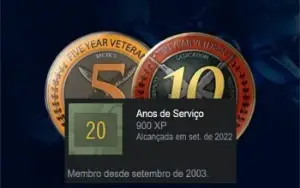 Conta Antiga Steam 20 Anos (Setembro De 2003) 5 E 10 Anos