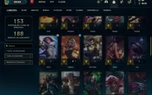 Conta prata 3 com 50 Champs e 39 Skins + 2 Prestigios