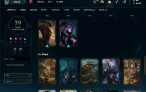 Conta prata 3 com 50 Champs e 39 Skins + 2 Prestigios