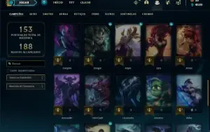 Conta prata 3 com 50 Champs e 39 Skins + 2 Prestigios