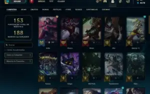 Conta prata 3 com 50 Champs e 39 Skins + 2 Prestigios