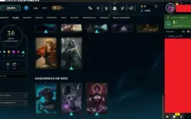 Conta De Lol Lvl 171 Platina 36 Skins