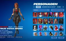 Conta com 246 skins (loja, passe, clube fortnite e missões),