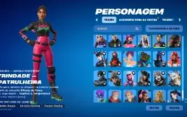 Conta com 246 skins (loja, passe, clube fortnite e missões),