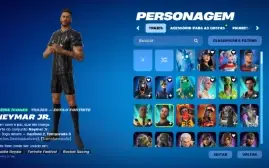 Conta com 246 skins (loja, passe, clube fortnite e missões),