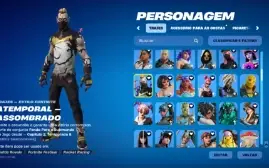 Conta com 246 skins (loja, passe, clube fortnite e missões),