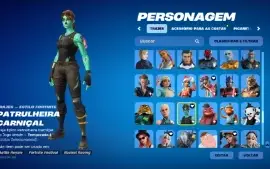 Conta com 246 skins (loja, passe, clube fortnite e missões),