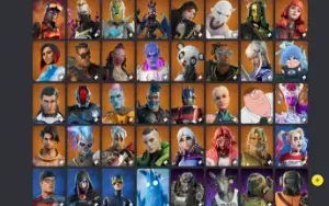 Conta com 246 skins (loja, passe, clube fortnite e missões),