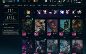 Ouro 2 com TODOS os champs  e 378 Skins + 15 Prestigios