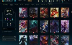 Ouro 2 com TODOS os champs  e 378 Skins + 15 Prestigios
