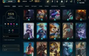 Ouro 4 com TODOS os champs e 259 Skins +1 Transcendente