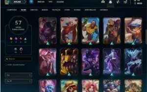 Conta prata 4 com 80 champs e 57 skins