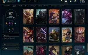 Conta prata 4 com 80 champs e 57 skins