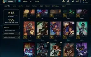 Conta prata 4 com 80 champs e 57 skins