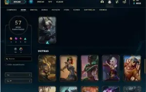 Conta prata 4 com 80 champs e 57 skins