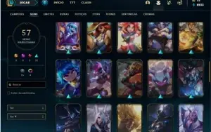 Conta prata 4 com 80 champs e 57 skins