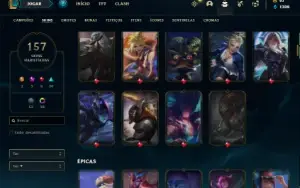 Conta Unranked com 160 Champs e 157 Skins + 2 Prestigios