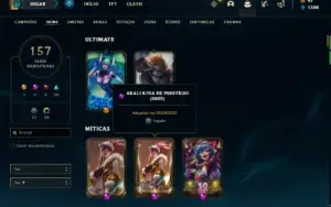 Conta Unranked com 160 Champs e 157 Skins + 2 Prestigios