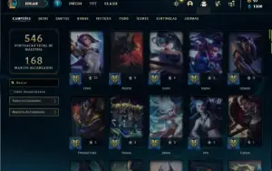 Conta Unranked com 160 Champs e 157 Skins + 2 Prestigios