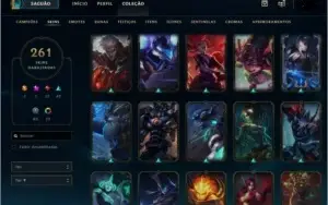 CONTA NO LOL 261 SKINS, 12 GEMAS e 23 CHROMAS.
