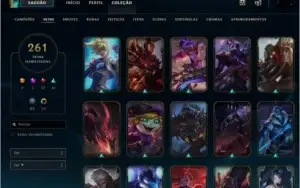 CONTA NO LOL 261 SKINS, 12 GEMAS e 23 CHROMAS.
