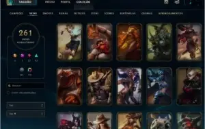 CONTA NO LOL 261 SKINS, 12 GEMAS e 23 CHROMAS.